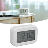 Mini Digital Alarm Clock with LCD Screen Snooze Function 12H 24H Formats for Bedroom Travel Office White