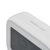 Mini Digital Alarm Clock with LCD Screen Snooze Function 12H 24H Formats for Bedroom Travel Office White