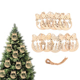 40Pcs Wooden Christmas Tree Decor Hanging Ornaments Set Hollow Wood Tree Pendant for Festival Party Celebration - Extra Image