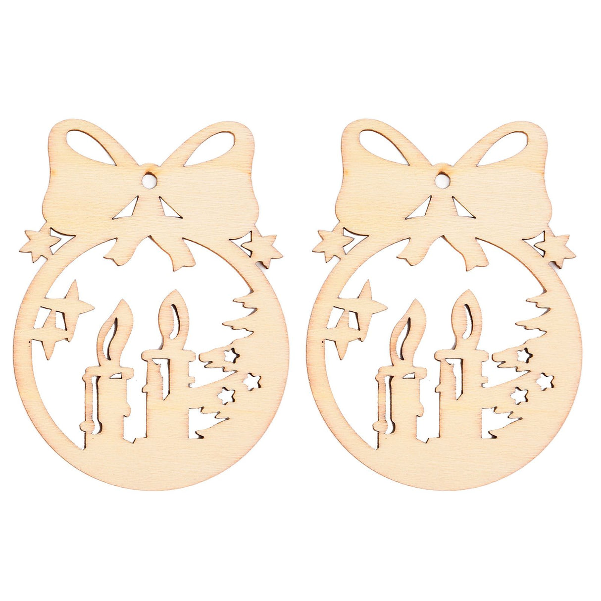 40Pcs Wooden Christmas Tree Decor Hanging Ornaments Set Hollow Wood Tree Pendant for Festival Party Celebration