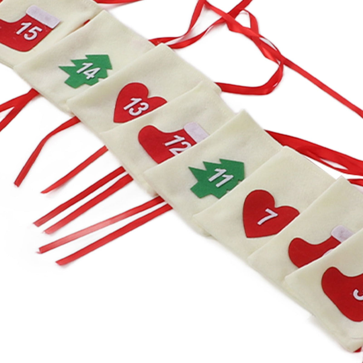 Christmas Advent Calendar Bags Hanging 24 Days Countdown Calendar Pocket for Party Celebration Decoration