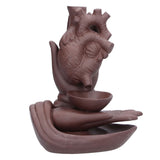 Ceramic Incense Burner Waterfall Backflow Incense Holder Ornament for Home Bedroom Office Sauna SPA