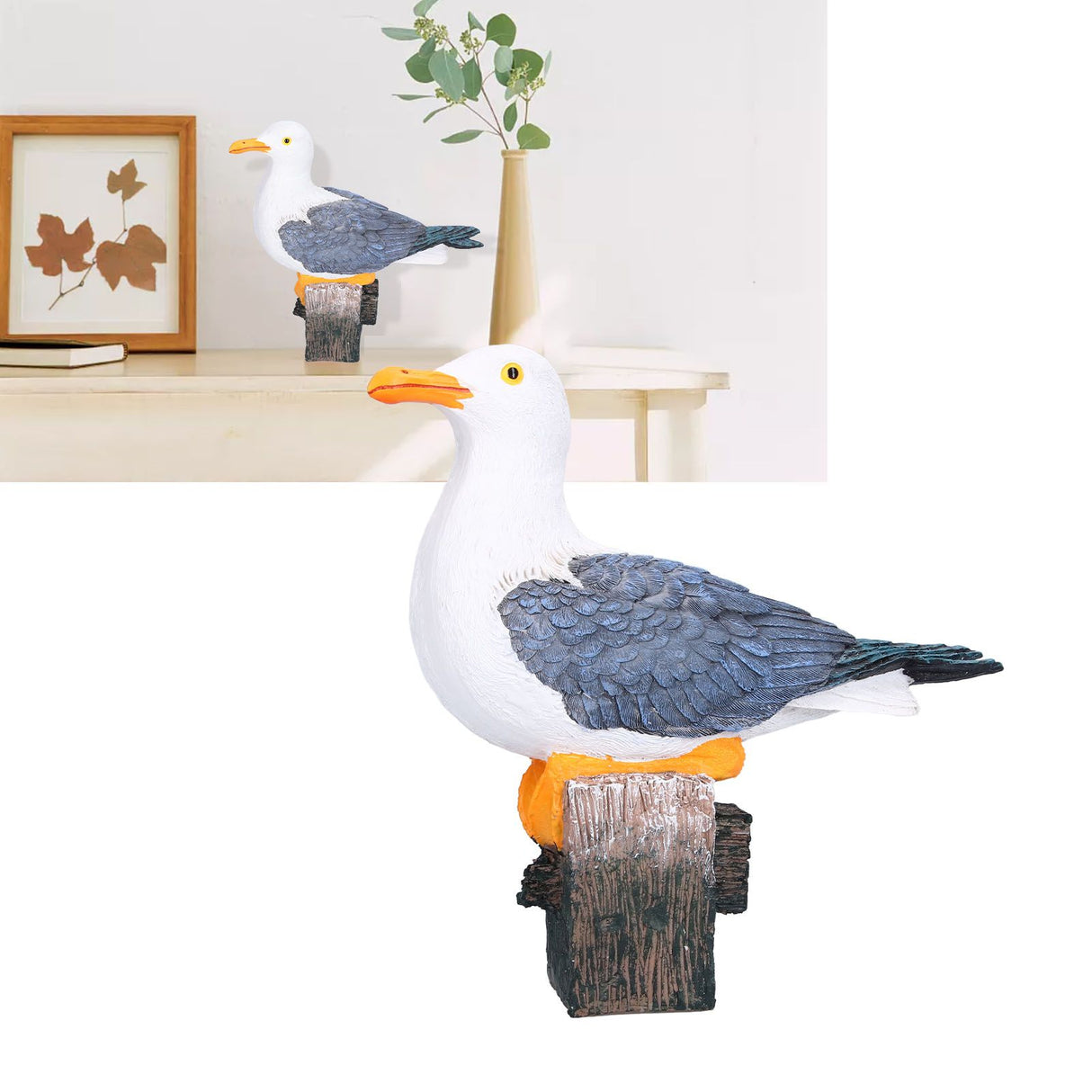 Seagull Figurine Decorations Cute Appearance Vivid Lifelike Exquisite Workmanship Nautical Decor for Home Decor Gifts