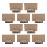 10pcs Wood Memo Holder Circular Decorative Desktop Wooden Photo Stand with Kraft Paper Cards for Weddings Home