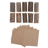 10pcs Wood Memo Holder Circular Decorative Desktop Wooden Photo Stand with Kraft Paper Cards for Weddings Home