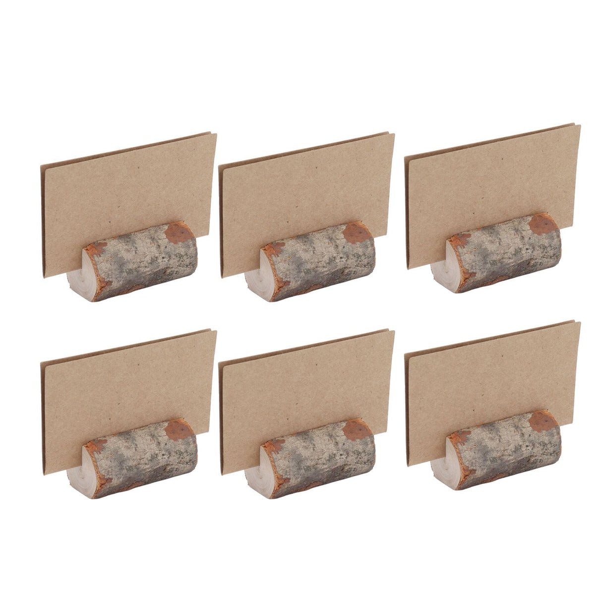 10pcs Wood Memo Holder Circular Decorative Desktop Wooden Photo Stand with Kraft Paper Cards for Weddings Home