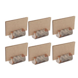 10pcs Wood Memo Holder Circular Decorative Desktop Wooden Photo Stand with Kraft Paper Cards for Weddings Home - Close-Up Angle