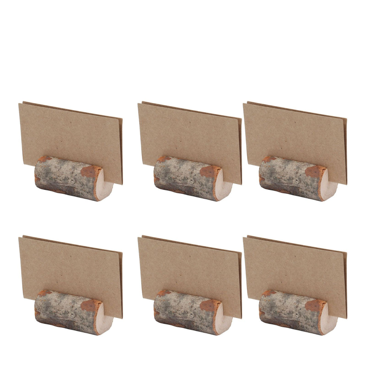 10pcs Wood Memo Holder Circular Decorative Desktop Wooden Photo Stand with Kraft Paper Cards for Weddings Home