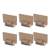 10pcs Wood Memo Holder Circular Decorative Desktop Wooden Photo Stand with Kraft Paper Cards for Weddings Home