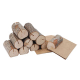 10pcs Wood Memo Holder Circular Decorative Desktop Wooden Photo Stand with Kraft Paper Cards for Weddings Home - Extra Image