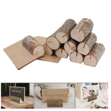 10pcs Wood Memo Holder Circular Decorative Desktop Wooden Photo Stand with Kraft Paper Cards for Weddings Home