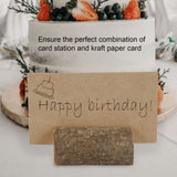 10pcs Wood Memo Holder Circular Decorative Desktop Wooden Photo Stand with Kraft Paper Cards for Weddings Home - Extra Image