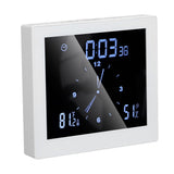 5in Wall Shower Clock Digital Timer Alarm Temperature Humidity Display Waterproof for Home BathroomWhite