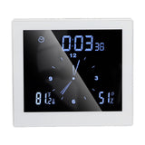 5in Wall Shower Clock Digital Timer Alarm Temperature Humidity Display Waterproof for Home BathroomWhite
