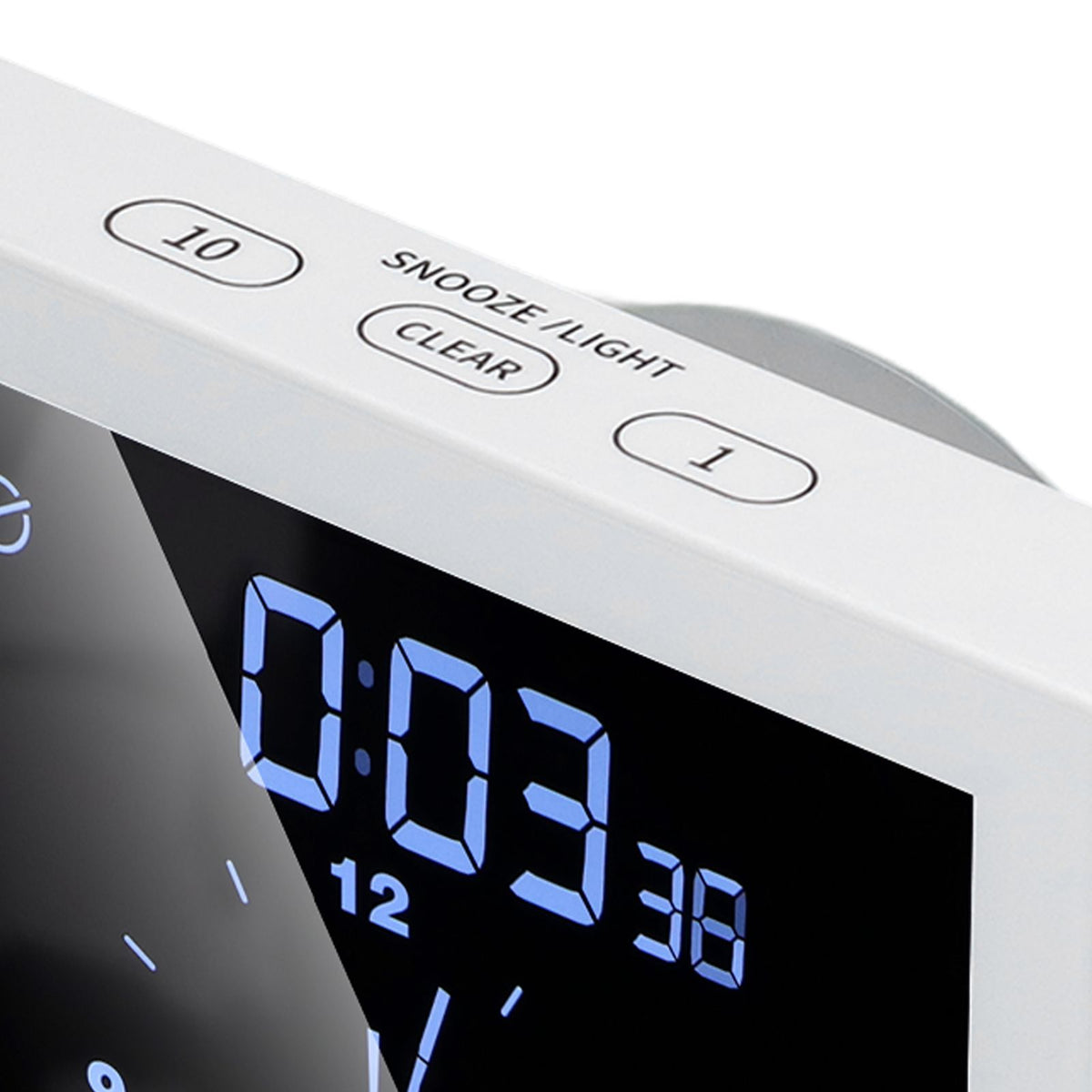5in Wall Shower Clock Digital Timer Alarm Temperature Humidity Display Waterproof for Home BathroomWhite