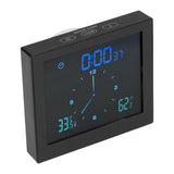 5in Wall Shower Clock Digital Timer Alarm Temperature Humidity Display Waterproof for Home BathroomBlack