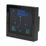 5in Wall Shower Clock Digital Timer Alarm Temperature Humidity Display Waterproof for Home BathroomBlack