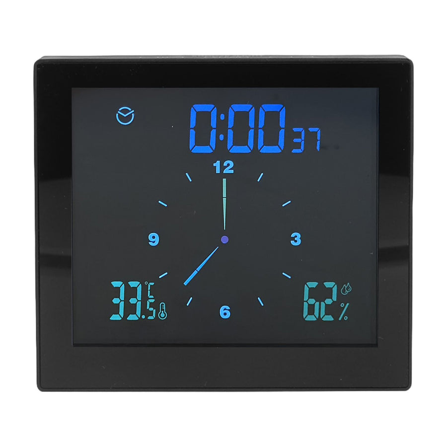 5in Wall Shower Clock Digital Timer Alarm Temperature Humidity Display Waterproof for Home BathroomBlack