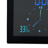 5in Wall Shower Clock Digital Timer Alarm Temperature Humidity Display Waterproof for Home BathroomBlack