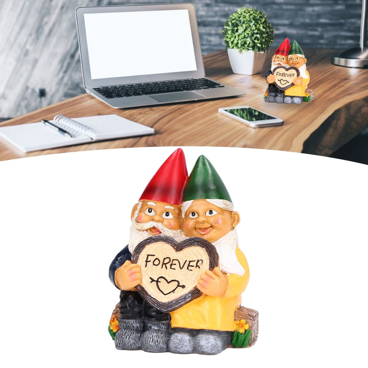 Garden Gnome Couple Statues Figurine Household Resin Art Home Desktop Dwarf Sculpture for Home Decor Ornaments