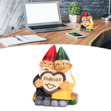 Garden Gnome Couple Statues Figurine Household Resin Art Home Desktop Dwarf Sculpture for Home Decor Ornaments