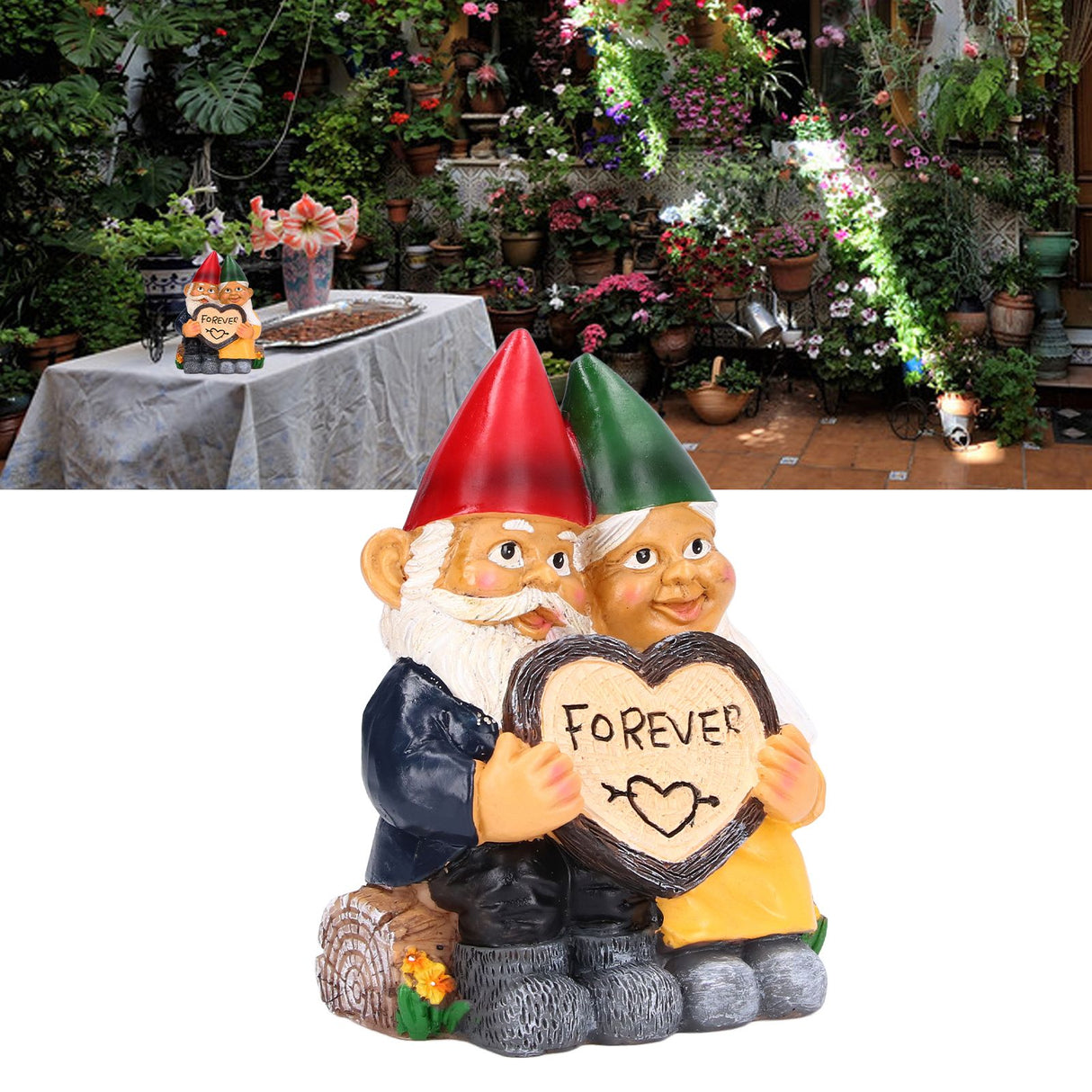 Garden Gnome Couple Statues Figurine Household Resin Art Home Desktop Dwarf Sculpture for Home Decor Ornaments
