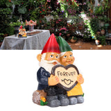 Garden Gnome Couple Statues Figurine Household Resin Art Home Desktop Dwarf Sculpture for Home Decor Ornaments