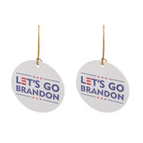 2Set Innovative Ornament Ceramic Christmas Tree Hanging Pendant for Party Wedding Decoration - Front View