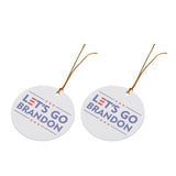 2Set Innovative Ornament Ceramic Christmas Tree Hanging Pendant for Party Wedding Decoration - Top-Down View