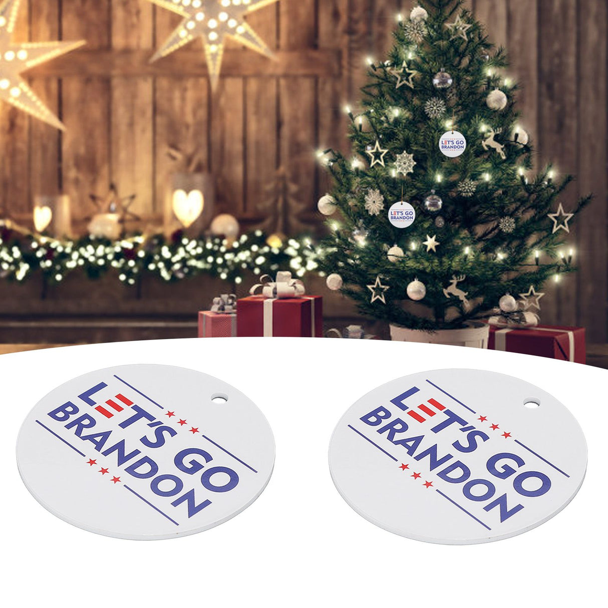 2Set Innovative Ornament Ceramic Christmas Tree Hanging Pendant for Party Wedding Decoration