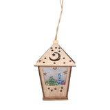 Ramadan Lamp Three Dimensional House Shape Unique Design Hanging Light Wooden Decorative Lamp Crafts Ornaments
