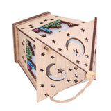 Ramadan Lamp Three Dimensional House Shape Unique Design Hanging Light Wooden Decorative Lamp Crafts Ornaments
