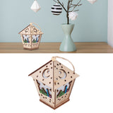 Ramadan Lamp Three Dimensional House Shape Unique Design Hanging Light Wooden Decorative Lamp Crafts Ornaments