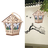 Ramadan Lamp Three Dimensional House Shape Unique Design Hanging Light Wooden Decorative Lamp Crafts Ornaments - Extra Image