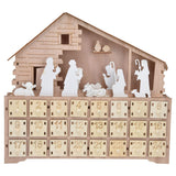 LED Light Calendar Wooden Desk Calendar Christmas Advent Calendar Ornament for Holiday Decoration