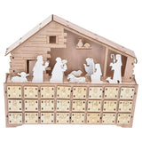 LED Light Calendar Wooden Desk Calendar Christmas Advent Calendar Ornament for Holiday Decoration