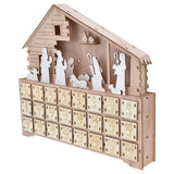 LED Light Calendar Wooden Desk Calendar Christmas Advent Calendar Ornament for Holiday Decoration