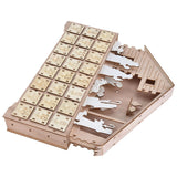 LED Light Calendar Wooden Desk Calendar Christmas Advent Calendar Ornament for Holiday Decoration - Low Angle