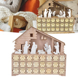 LED Light Calendar Wooden Desk Calendar Christmas Advent Calendar Ornament for Holiday Decoration