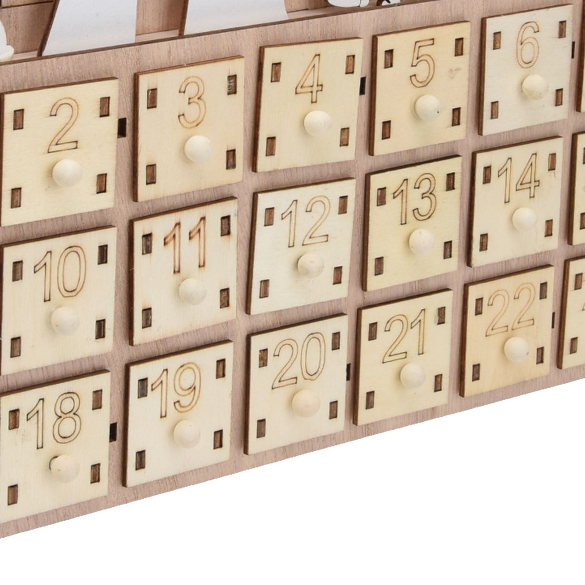 LED Light Calendar Wooden Desk Calendar Christmas Advent Calendar Ornament for Holiday Decoration