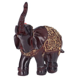Elephant Figurines Durable Resin Delicate Texture Retro Style Symbolize Power Good Luck Prosperity Elephant Statue - Front View
