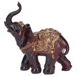 Elephant Figurines Durable Resin Delicate Texture Retro Style Symbolize Power Good Luck Prosperity Elephant Statue