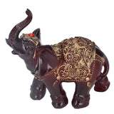 Elephant Figurines Durable Resin Delicate Texture Retro Style Symbolize Power Good Luck Prosperity Elephant Statue - Top-Down View