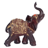 Elephant Figurines Durable Resin Delicate Texture Retro Style Symbolize Power Good Luck Prosperity Elephant Statue - Rear View