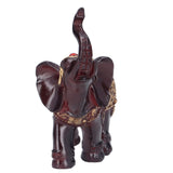 Elephant Figurines Durable Resin Delicate Texture Retro Style Symbolize Power Good Luck Prosperity Elephant Statue - Close-Up Angle