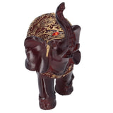 Elephant Figurines Durable Resin Delicate Texture Retro Style Symbolize Power Good Luck Prosperity Elephant Statue - Low Angle