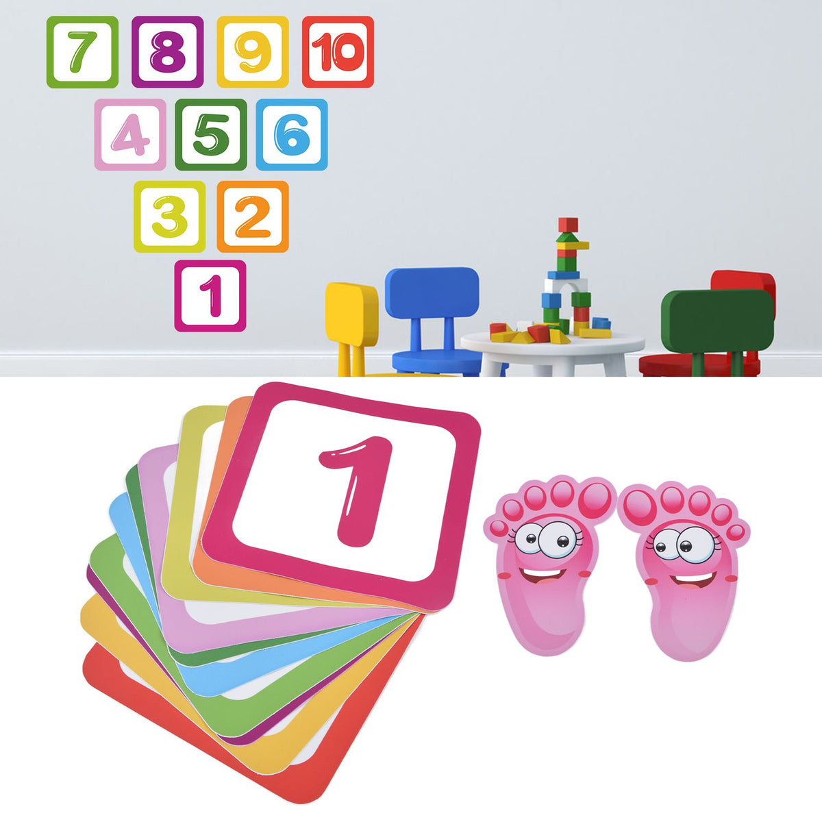 Game Floor Sticker Classic Number Environmental Protection PVC Waterproof Number Game Sticker