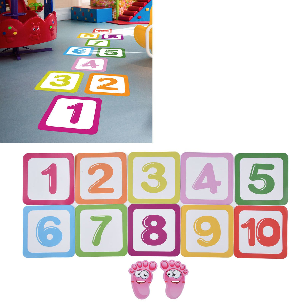 Game Floor Sticker Classic Number Environmental Protection PVC Waterproof Number Game Sticker