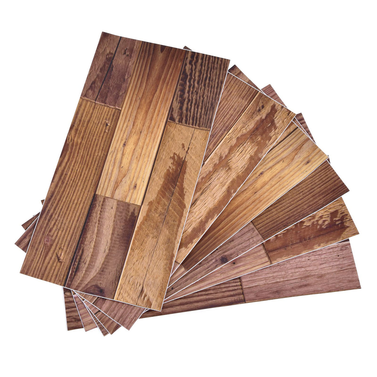18PCS Wall Stickers Peel and Paste Wood Grain Furniture Refurbishment Sticker Waterproof for Kitchen Bathroom