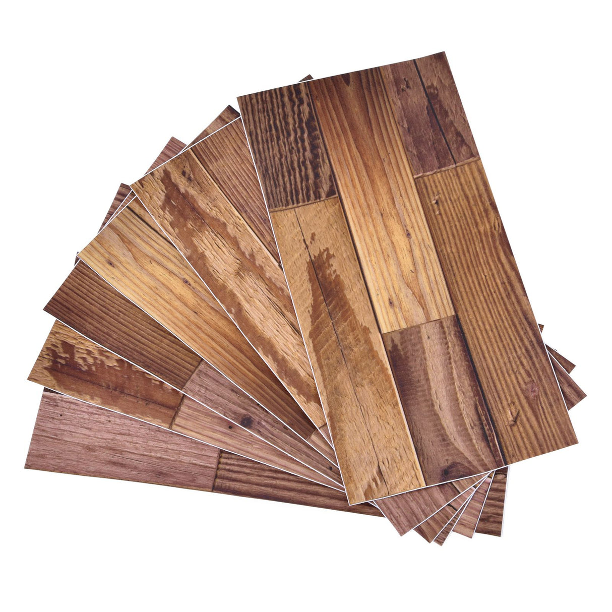 18PCS Wall Stickers Peel and Paste Wood Grain Furniture Refurbishment Sticker Waterproof for Kitchen Bathroom